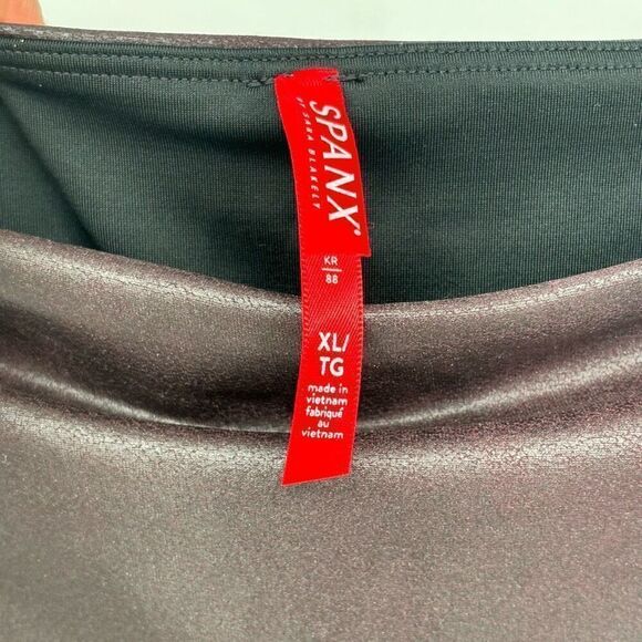 Spanx Faux Leather Leggings Brown XL - Picture 2 of 7